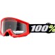 100% 50600-003-02 Strata Mini Goggles - Grom Red - Clear Lens 2601-2468