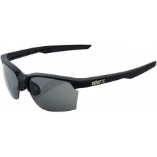 100% 61020-100-57 Sportcoupe Sunglasses - Black - Smoke 2610-1073