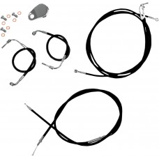 LA CHOPPERS LA-8050KT-19B Standard Black Vinyl Braided Handlebar Cable/Brake Line Kit For 18" - 20" Ape Hanger Handlebars 0610-0570