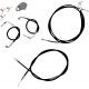 LA CHOPPERS LA-8051KT-19B Standard Black Vinyl Braided Handlebar Cable/Brake Line Kit For 18" - 20" Ape Hanger Handlebars 0610-0582