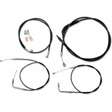 LA CHOPPERS LA-8130KT-16B Standard Black Vinyl Braided Handlebar Cable/Brake Line Kit For 15" - 17" Ape Hanger Handlebars 0610-0384