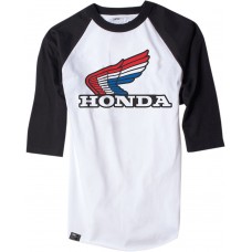 FACTORY EFFEX-APPAREL 17-87334 Vintage Honda Baseball T-Shirt - White/Black - Large 3030-13052