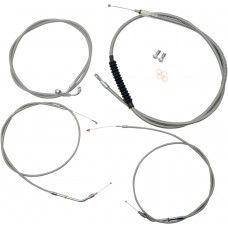 LA CHOPPERS LA-8320KT-19 Standard Stainless Braided Handlebar Cable/Brake Line Kit For 18" - 20" Ape Hanger Handlebars 0610-0425