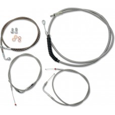 LA CHOPPERS LA-8130KT-13 Standard Stainless Braided Handlebar Cable/Brake Line Kit For 12" - 14" Ape Hanger Handlebars 0610-0377