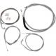 LA CHOPPERS LA-8220KT-16 Standard Stainless Braided Handlebar Cable/Brake Line Kit For 15" - 17" Ape Hanger Handlebars 0610-0649