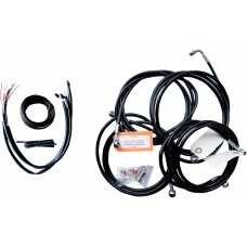 LA CHOPPERS LA-8053KT2-19B Complete Black Vinyl Braided Handlebar Cable/Brake Line Kit For 18" - 20" Ape Hanger Handlebars 0610-1760