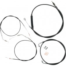 LA CHOPPERS LA-8320KT-13B Standard Black Vinyl Braided Handlebar Cable/Brake Line Kit For 12" - 14" Ape Hanger Handlebars 0610-0427