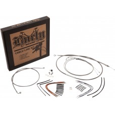 BURLY BRAND B30-1127 Complete Stainless Braided Handlebar Cable/Brake Line Kit For 14" Ape Hanger Handlebars And ABS 0610-1663