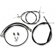 LA CHOPPERS LA-8150KT-13B Standard Black Vinyl Braided Handlebar Cable/Brake Line Kit For 12" - 14" Ape Hanger Handlebars 0610-0639