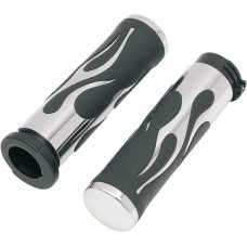 DRAG SPECIALTIES 17-0571DB GRIP,FLAME CHROME 0630-0268