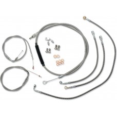 LA CHOPPERS LA-8150KT-13 Standard Stainless Braided Handlebar Cable/Brake Line Kit For 12" - 14" Ape Hanger Handlebars 0610-0645