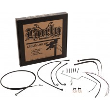 BURLY BRAND B30-1155 Complete Stainless Braided Handlebar Cable/Brake Line Kit For 14" Ape Hanger Handlebars 0610-2059
