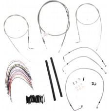 BURLY BRAND B30-1077 Complete Stainless Braided Handlebar Cable/Brake Line Kit For 16" Ape Hanger Handlebars 0610-0729