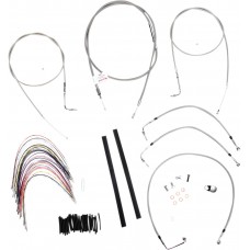 BURLY BRAND B30-1078 Complete Stainless Braided Handlebar Cable/Brake Line Kit For 18" Ape Hanger Handlebars 0610-0730