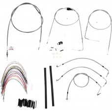 BURLY BRAND B30-1082 Complete Stainless Braided Handlebar Cable/Brake Line Kit For 14" Ape Hanger Handlebars 0610-0734