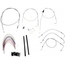 BURLY BRAND B30-1084 Complete Stainless Braided Handlebar Cable/Brake Line Kit For 18" Ape Hanger Handlebars 0610-0736