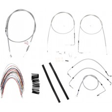 BURLY BRAND B30-1085 Complete Stainless Braided Handlebar Cable/Brake Line Kit For 14" Ape Hanger Handlebars 0610-0737