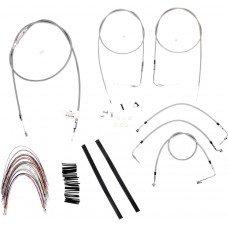 BURLY BRAND B30-1086 Complete Stainless Braided Handlebar Cable/Brake Line Kit For 16" Ape Hanger Handlebars 0610-0738