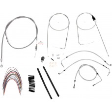 BURLY BRAND B30-1088 Complete Stainless Braided Handlebar Cable/Brake Line Kit For 14" Ape Hanger Handlebars 0610-0740