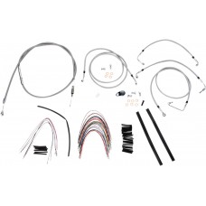 BURLY BRAND B30-1094 Complete Stainless Braided Handlebar Cable/Brake Line Kit For 14" Ape Hanger Handlebars And ABS 0610-0746