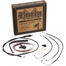 BURLY BRAND B30-1113 Complete Black Vinyl Handlebar Cable/Brake Line Kit For 13" Ape Hanger Handlebars 0610-0814