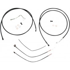 BURLY BRAND B30-1115 Complete Black Vinyl Handlebar Cable/Brake Line Kit For 13" Ape Hanger Handlebars With ABS 0610-0815