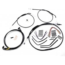 BURLY BRAND B30-1193 Complete Black Vinyl Handlebar Cable/Brake Line Kit For 14" Ape Hanger Handlebars With ABS 0662-0611