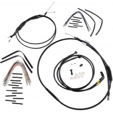 BURLY BRAND B30-1194 Complete Black Vinyl Handlebar Cable/Brake Line Kit For 16" Ape Hanger Handlebars With ABS 0662-0612