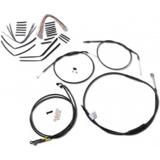 BURLY BRAND B30-1198 Complete Black Vinyl Handlebar Cable/Brake Line Kit For 14" Ape Hanger Handlebars With ABS 0662-0614