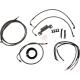 LA CHOPPERS LA-8012KT2-13M Complete Midnight Braided Handlebar Cable/Brake Line Kit For 12" - 14" Ape Hanger Handlebars 0610-1550