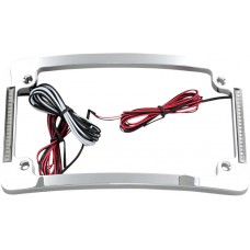 CUSTOM DYNAMICS TF06-C Tri-Radius License Plate Frame w Flushmount LEDs - Chrome 2030-0843