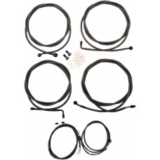 LA CHOPPERS LA-8054KT3-16M Complete Midnight Braided Handlebar Cable/Brake Line Kit For 16" Ape Hanger Handlebars 0662-0563