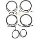 LA CHOPPERS LA-8054KT3-13M Complete Midnight Braided Handlebar Cable/Brake Line Kit For 13" Ape Hanger Handlebars 0662-0560