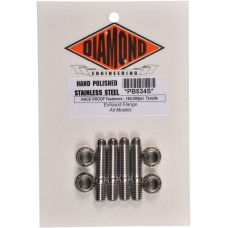 DIAMOND ENGINEERING PB534S 12-Point Polished Stainless Exhaust Flange Nut Kit 2401-0150