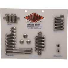 DIAMOND ENGINEERING PB672S Polished Stainless Engine Fastener Kit - 12 Point - 17 Touring 2401-1151