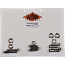 DIAMOND ENGINEERING PB930S Polished Stainless Motor Mounts Bolt Kit - Visible Only - 12 Point - '17-'19 Touring 2401-1184
