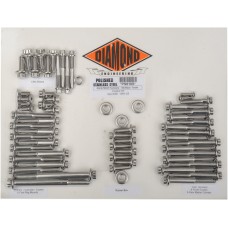 DIAMOND ENGINEERING PS818S Polished Stainless Engine Fastener Kit - 12 Point  - '91-'03 XL 2401-0845