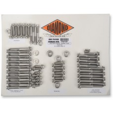 DIAMOND ENGINEERING PS819S Polished Stainless Engine Fastener Kit - 12 Point  - '04-'19 XL 2401-0846