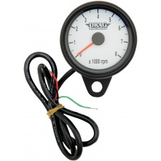 DRAG SPECIALTIES 21-6849BDSW TACH BLK 2.4" WHT W/LED 2211-0126