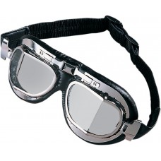 DRAG SPECIALTIES 220028-BX3 Red Baron Goggles - Stainless Steel DS-110329