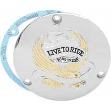 DRAG SPECIALTIES 33-0010DA 3 Hole Gold Live to Ride Derby Cover 1107-0156