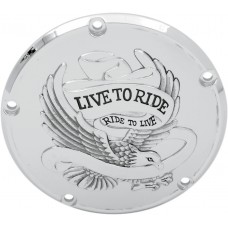 DRAG SPECIALTIES 33-0065CA 5 Hole Chrome Live to Ride Derby Cover 1107-0157