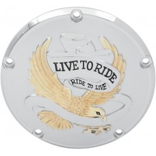 DRAG SPECIALTIES 33-0065GA 5 Hole Gold Live to Ride Derby Cover 1107-0158