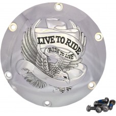 DRAG SPECIALTIES 33-0067CG Chrome Live to Ride Derby Cover 1107-0629