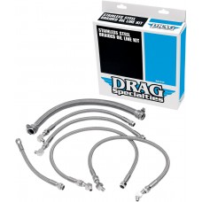 DRAG SPECIALTIES 606001 SS OIL LINE KIT 90-E92 ST 0711-0035