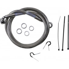 DRAG SPECIALTIES 640210 Front Brake Line FXST 99-07 Clear-Coated Stainless Steel 1204-2746