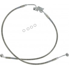 DRAG SPECIALTIES 640229 Rear Brake Line FLHT 05-07 Clear-Coated Stainless Steel 1741-1789