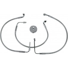 DRAG SPECIALTIES 640312 Front Brake Line XLS 96-03 Clear-Coated Stainless Steel 1204-2755