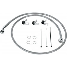 DRAG SPECIALTIES 660214 Front Brake Line FLST 00-07 Clear-Coated Stainless Steel 1741-0872