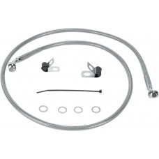 DRAG SPECIALTIES 660310 Front Brake Line XL-C 04-13 Clear-Coated Stainless Steel 1741-0874